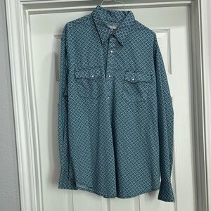 Wranglers Men's Blue Patterned Shirt